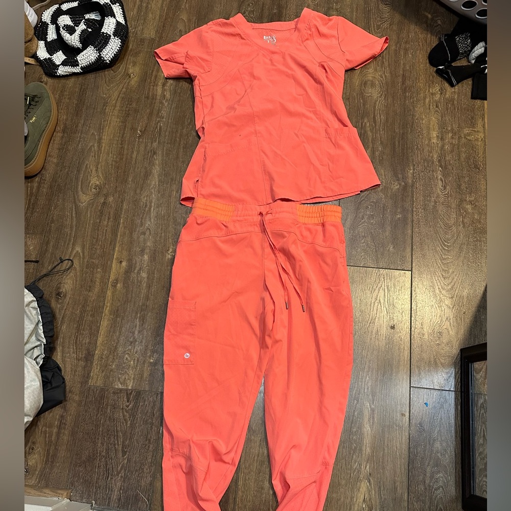 Women's Coral Scrub Set